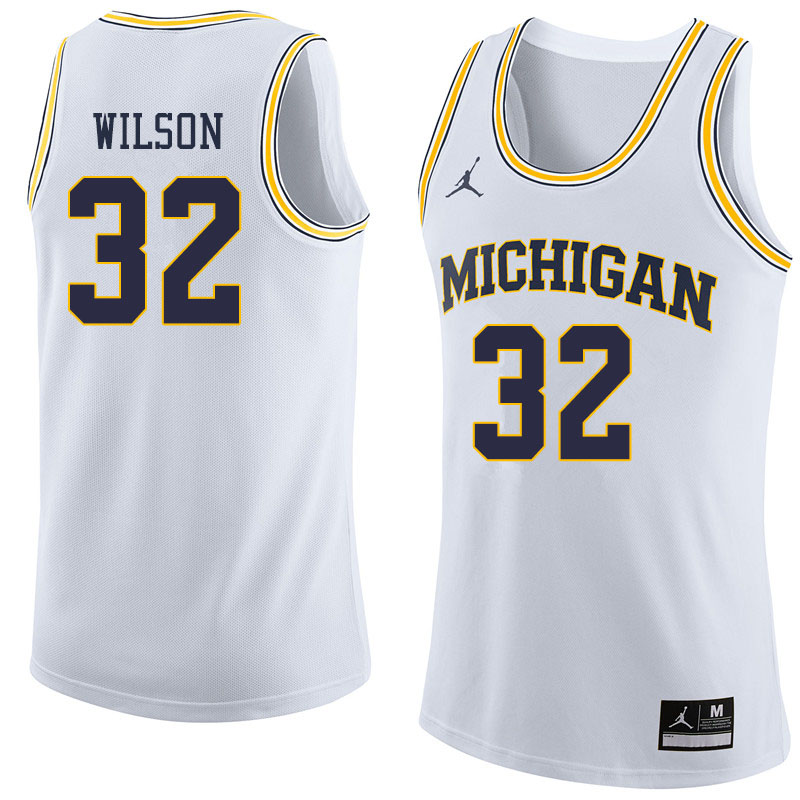 Jordan Brand Men #32 Luke Wilson Michigan Wolverines College Basketball Jerseys Sale-White